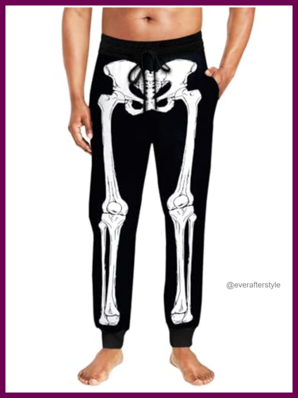 Mens Halloween Pajama Pants Pumpkin Skeleton Jogger Lounge